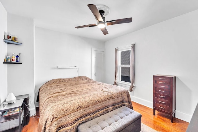 2813 21st St, Racine, WI 53403 - bedroom with wood finished floors and ceiling fan