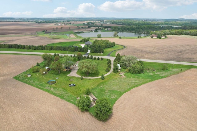 N5562 County Road A, Lake Mills, WI 53551 - aerial view of property's location with a nearby body of water and rural landscape