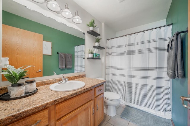2114 Gadwall Ln, Green Bay, WI 54311 - bathroom with vanity, tile patterned flooring, and a shower with shower curtain