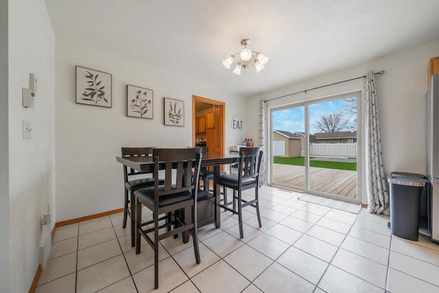 2114 Gadwall Ln, Green Bay, WI 54311 - dining area featuring baseboards and light tile patterned floors
