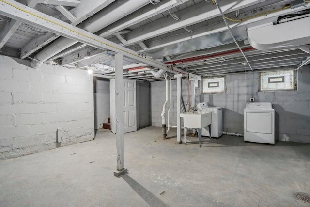 2116 W Atkinson Ave Unit 2116A, Milwaukee, WI 53209 - basement with washer / dryer and stairway