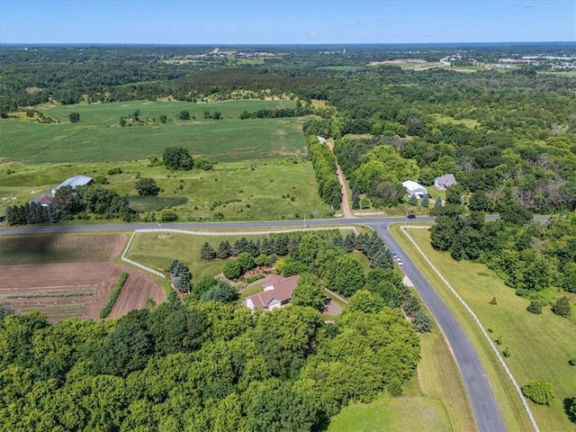 851 174th Ave, New Richmond, WI 54017 - aerial overview of property's location with a heavily wooded area and rural landscape