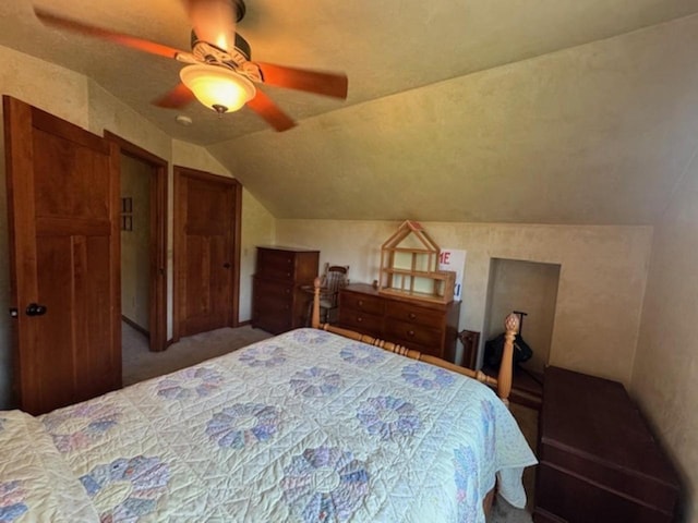 4920 N Meade St, Appleton, WI 54913 - carpeted bedroom featuring lofted ceiling and a ceiling fan