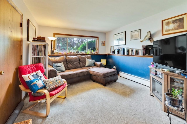 521 Seminole Way, Deforest, WI 53532 - living area featuring a baseboard radiator and carpet flooring