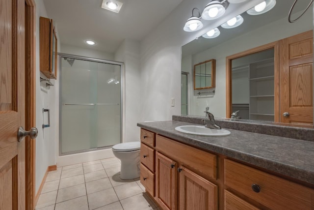 135 E Charles St, Schofield, WI 54476 - full bath with a stall shower, tile patterned floors, and vanity