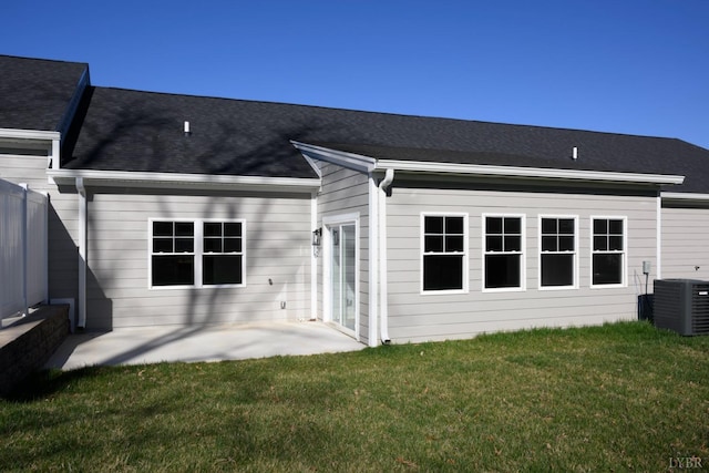 119 Lockridge Ln, Lynchburg, VA 24502 - rear view of house with cooling unit, a lawn, and a patio