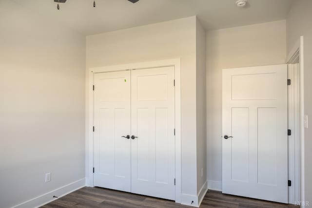 119 Lockridge Ln, Lynchburg, VA 24502 - unfurnished bedroom with dark wood finished floors, baseboards, and a closet