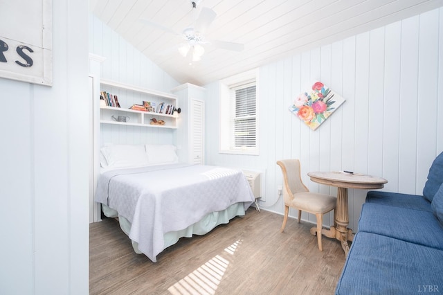 7505 Timberlake Rd, Lynchburg, VA 24502 - bedroom featuring light wood-type flooring, lofted ceiling, and ceiling fan