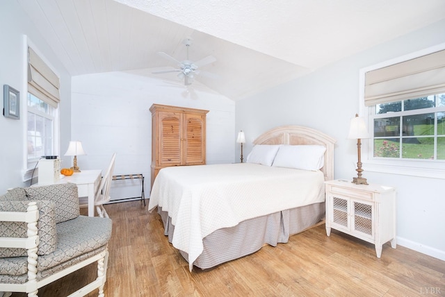 7505 Timberlake Rd, Lynchburg, VA 24502 - bedroom featuring light wood finished floors, vaulted ceiling, and ceiling fan