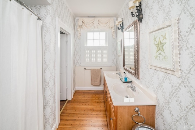 7821 Bellevue Rd, Forest, VA 24551 - bathroom featuring wood-type flooring and vanity