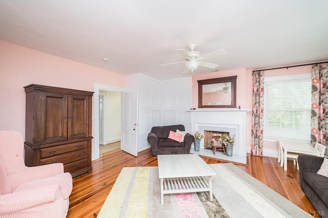 7821 Bellevue Rd, Forest, VA 24551 - living room featuring ceiling fan and light hardwood / wood-style floors