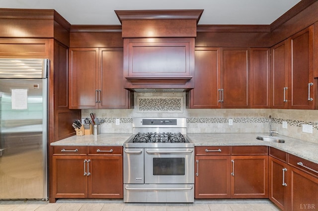 7821 Bellevue Rd, Forest, VA 24551 - kitchen with backsplash, light stone countertops, sink, and appliances with stainless steel finishes