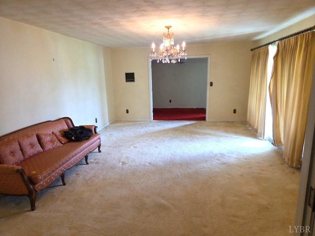 11420 Wards Rd, Rustburg, VA 24588 - sitting room featuring a chandelier and light carpet
