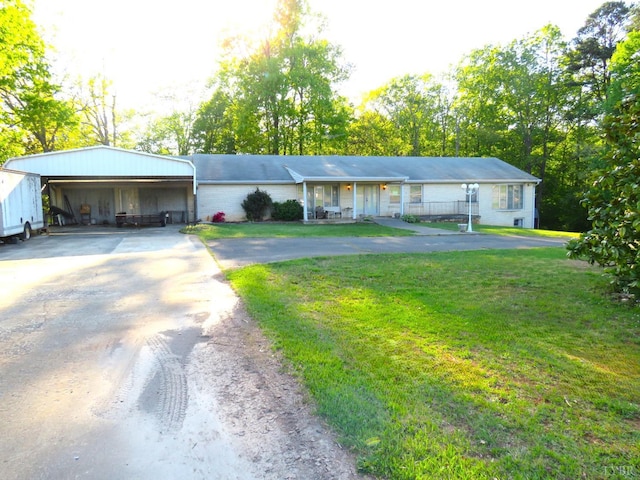 11420 Wards Rd, Rustburg, VA 24588 - ranch-style house featuring driveway and a front lawn