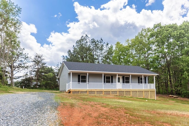 465 Soybean Dr, Appomattox, VA 24522 - view of front of property featuring covered porch and a front lawn