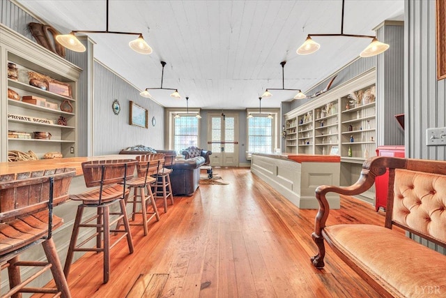 2816 Lowesville Rd, Lowesville, VA 22922 - game room with hardwood / wood-style floors and built in shelves