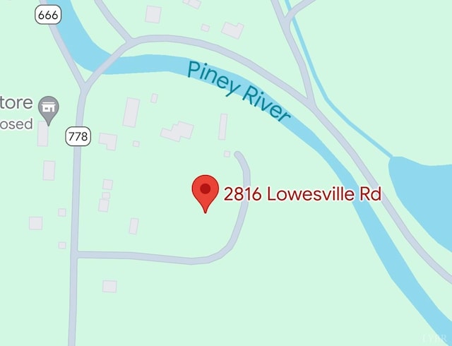 2816 Lowesville Rd, Lowesville, VA 22922 - map of property location
