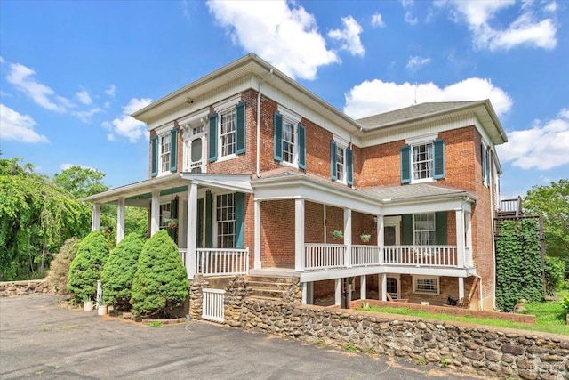 2816 Lowesville Rd, Lowesville, VA 22922 - view of front facade featuring covered porch and brick siding