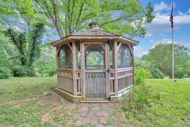 view of outdoor structure with a gazebo