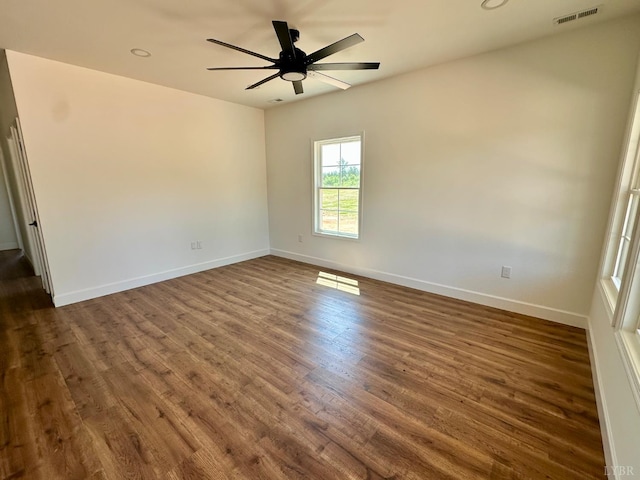 4678 Wildway Rd, Appomattox, VA 24522 - spare room with baseboards, a ceiling fan, dark wood-style floors, and recessed lighting