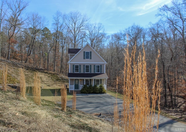 872 Two Bid Rd, Evington, VA 24550 - view of front of property with driveway and a view of trees