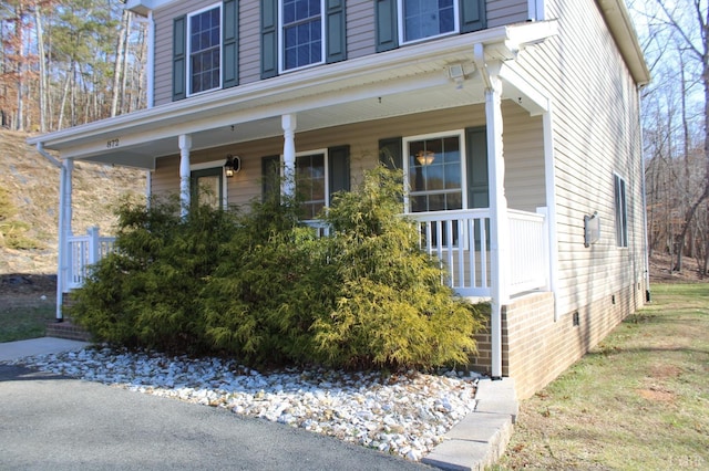 872 Two Bid Rd, Evington, VA 24550 - view of exterior entry with a porch and crawl space
