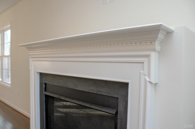 872 Two Bid Rd, Evington, VA 24550 - room details featuring baseboards, a fireplace, and wood finished floors