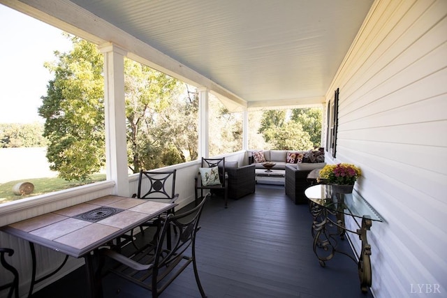 1501 Saxkey, Drakes Branch, VA 23937 - deck with an outdoor living space and outdoor dining area