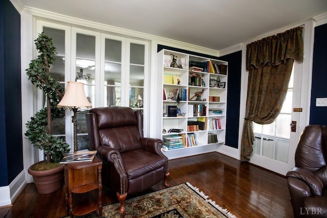 1501 Saxkey, Drakes Branch, VA 23937 - sitting room featuring wood finished floors, baseboards, and ornamental molding