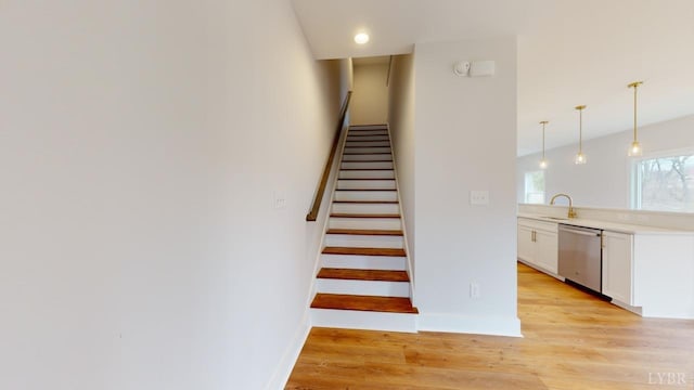 193 Allure Dr, Rustburg, VA 24588 - stairway with wood finished floors and baseboards