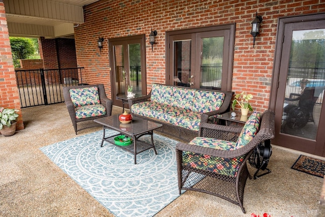 view of patio featuring an outdoor hangout area