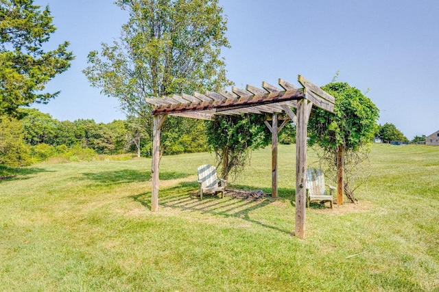 view of yard featuring a pergola
