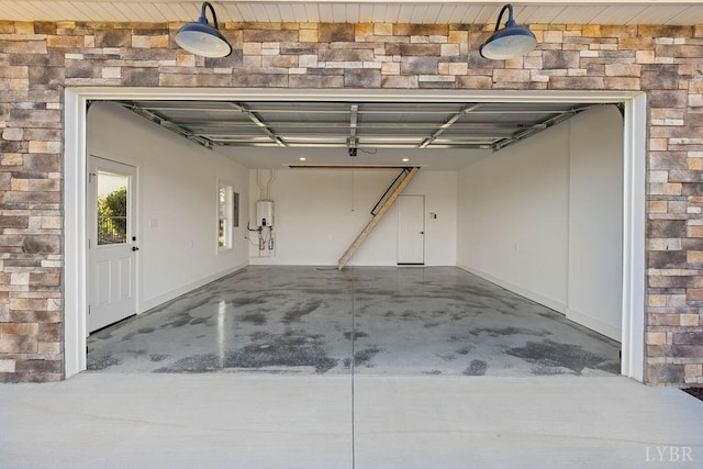 garage with water heater