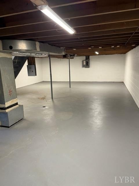 305 Eldon Rd, Appomattox, VA 24522 - unfinished below grade area with electric panel