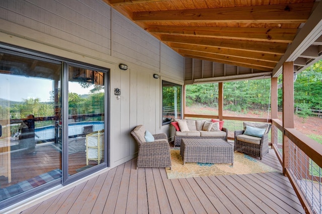 1343 Wares Gap Rd, Monroe, VA 24574 - wooden deck featuring an outdoor living space