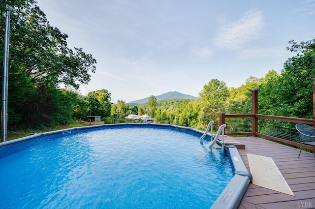 1343 Wares Gap Rd, Monroe, VA 24574 - pool with a deck with mountain view