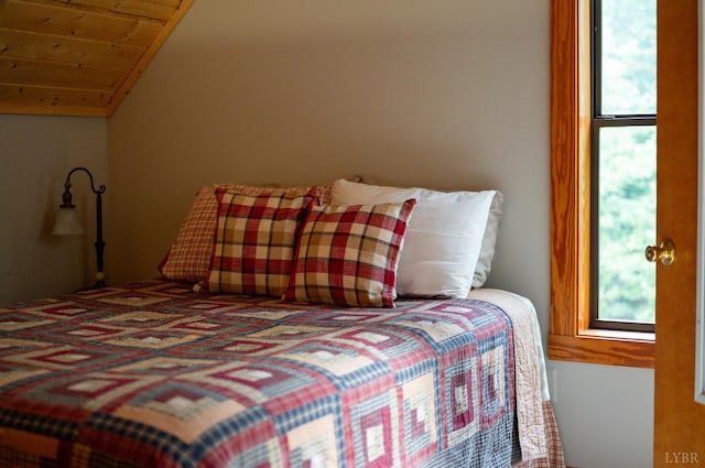 1343 Wares Gap Rd, Monroe, VA 24574 - bedroom featuring wooden ceiling, multiple windows, and vaulted ceiling