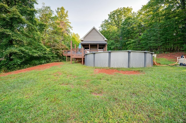1343 Wares Gap Rd, Monroe, VA 24574 - view of yard with a wooden deck and an outdoor pool
