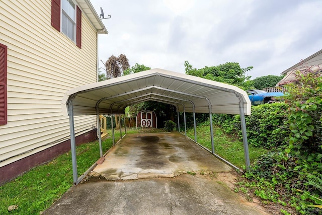 906 8th St, Lynchburg, VA 24504 - view of car parking with a storage unit and a carport