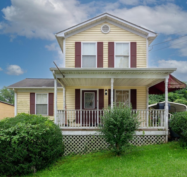 906 8th St, Lynchburg, VA 24504 - view of front of property with covered porch and a front yard