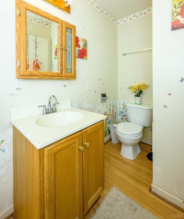 906 8th St, Lynchburg, VA 24504 - bathroom featuring wood finished floors, toilet, and vanity
