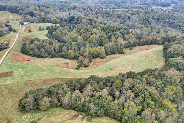 drone / aerial view with a forest view