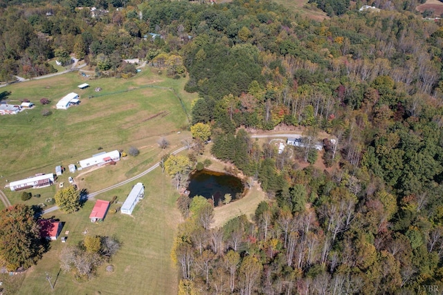 1155 Gaston Rd, Vinton, VA 24179 - aerial view of property and surrounding area with a heavily wooded area