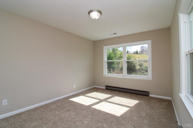 5427 Snake Creek Rd, Stuart, VA 24343 - unfurnished room with carpet, a baseboard heating unit, and baseboards