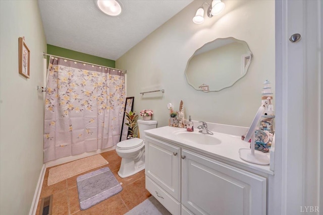 1746 Fiddler Creek Rd, Bedford, VA 24523 - bathroom with toilet, a textured ceiling, vanity, and tile patterned floors