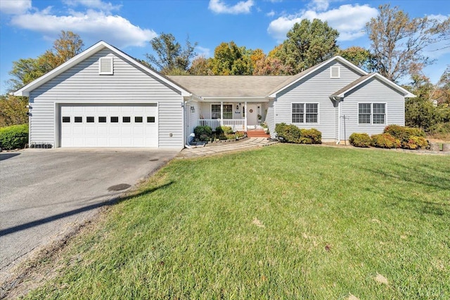 1746 Fiddler Creek Rd, Bedford, VA 24523 - single story home featuring a porch, a garage, and a front yard