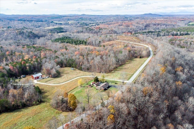2180 Lime Plant Rd, Appomattox, VA 24522 - aerial view of property's location with a forest, rural landscape, and a mountainous background