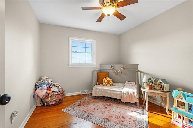2180 Lime Plant Rd, Appomattox, VA 24522 - bedroom featuring wood finished floors, baseboards, and ceiling fan