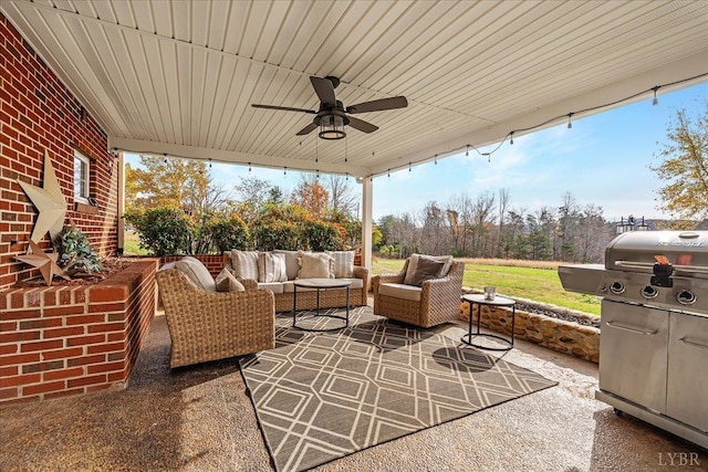 2180 Lime Plant Rd, Appomattox, VA 24522 - view of patio / terrace featuring outdoor lounge area and a ceiling fan
