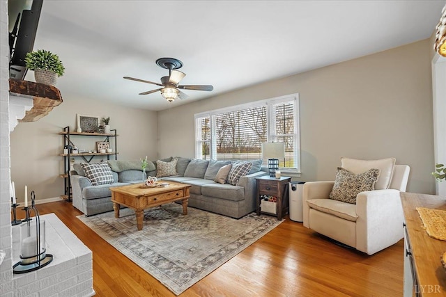 2180 Lime Plant Rd, Appomattox, VA 24522 - living area with a ceiling fan and light wood finished floors